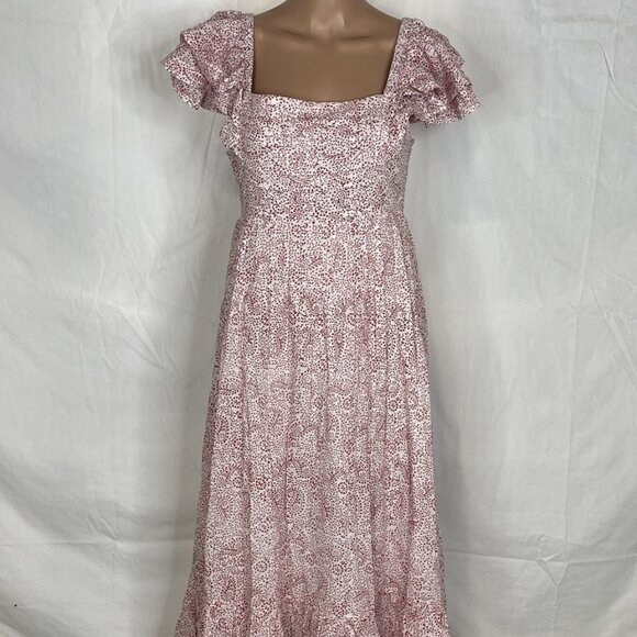 Cleobella Maxi Dress Flutter Sleeve Women’s M Red - Picture 1 of 1